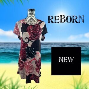 Reborn hot pink/black slip-on dress NWT